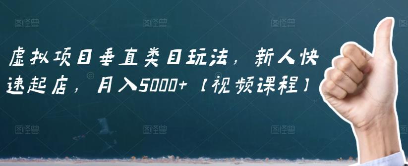 虚拟项目垂直类目玩法，新人快速起店，月入5000 【视频课程】-搞钱帮