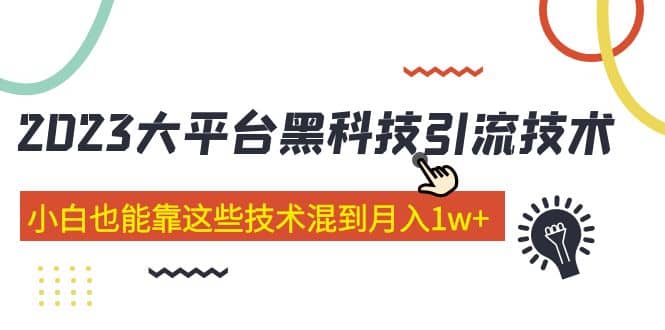 价值4899的2023大平台黑科技引流技术 29节课-搞钱帮