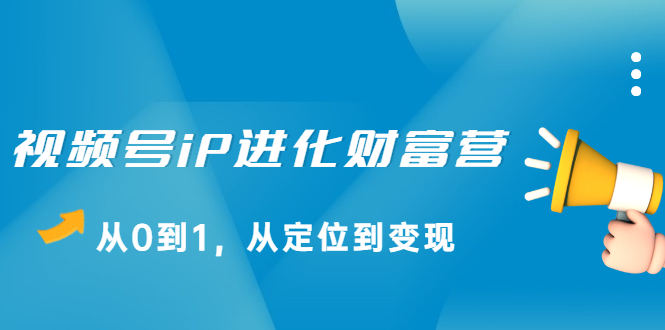 视频号iP进化财富营第1期，21天从0到1，从定位到变现-搞钱帮