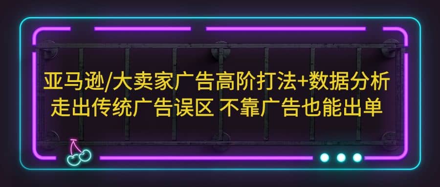 亚马逊/大卖家广告高阶打法 数据分析，走出传统广告误区 不靠广告也能出单-搞钱帮