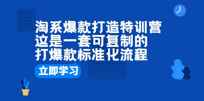 淘系爆款打造特训营：这是一套可复制的打爆款标准化流程-搞钱帮